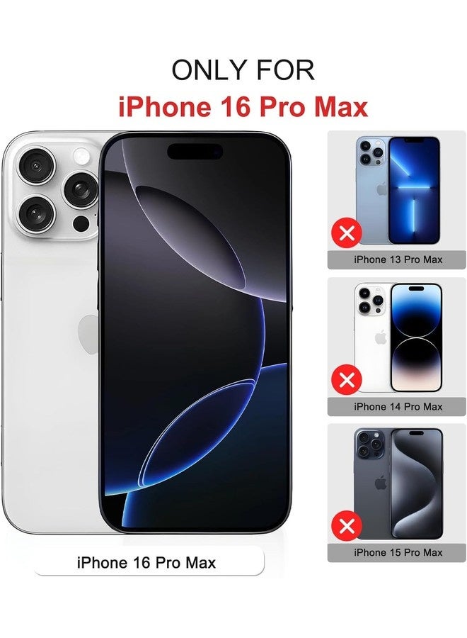 Abania iPhone 16 Pro Max Case MagSafe Compatible, RFID Blocking PU Leather Wallet Flip Cover with 2 Card Slots, Crystal Clear Transparent Back, Shockproof Drop Protection Phone Case for Apple iPhone 16 Pro Max, Black - Image 2
